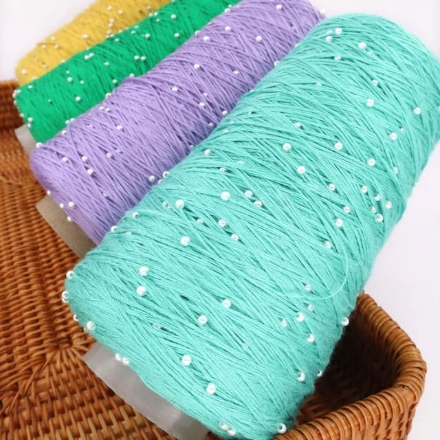 350g Pearl Mercerized Cotton Yarn Hand-knitted Cotton Pearl Lace Line Fine Crochet Thread Bead Thread Diy Hand-braided Thread