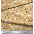thumbnail image 3 of Soimoi Orange Polyester Crepe Fabric Mushroom,Oaknut & Rabbit Animal Decor Fabric Printed BTY 52 Inch Wide, 3 of 3