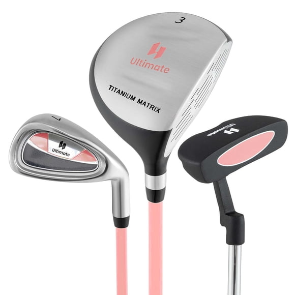 Ultimate Junior Golf Club Set for Children Includes 165CC #3 Fairway Wood & #7 Iron Pink