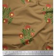 thumbnail image 1 of Soimoi Poly Georgette Fabric Leaves & Floral Block Print Sewing Fabric Yard 52 Inch Wide, 1 of 3