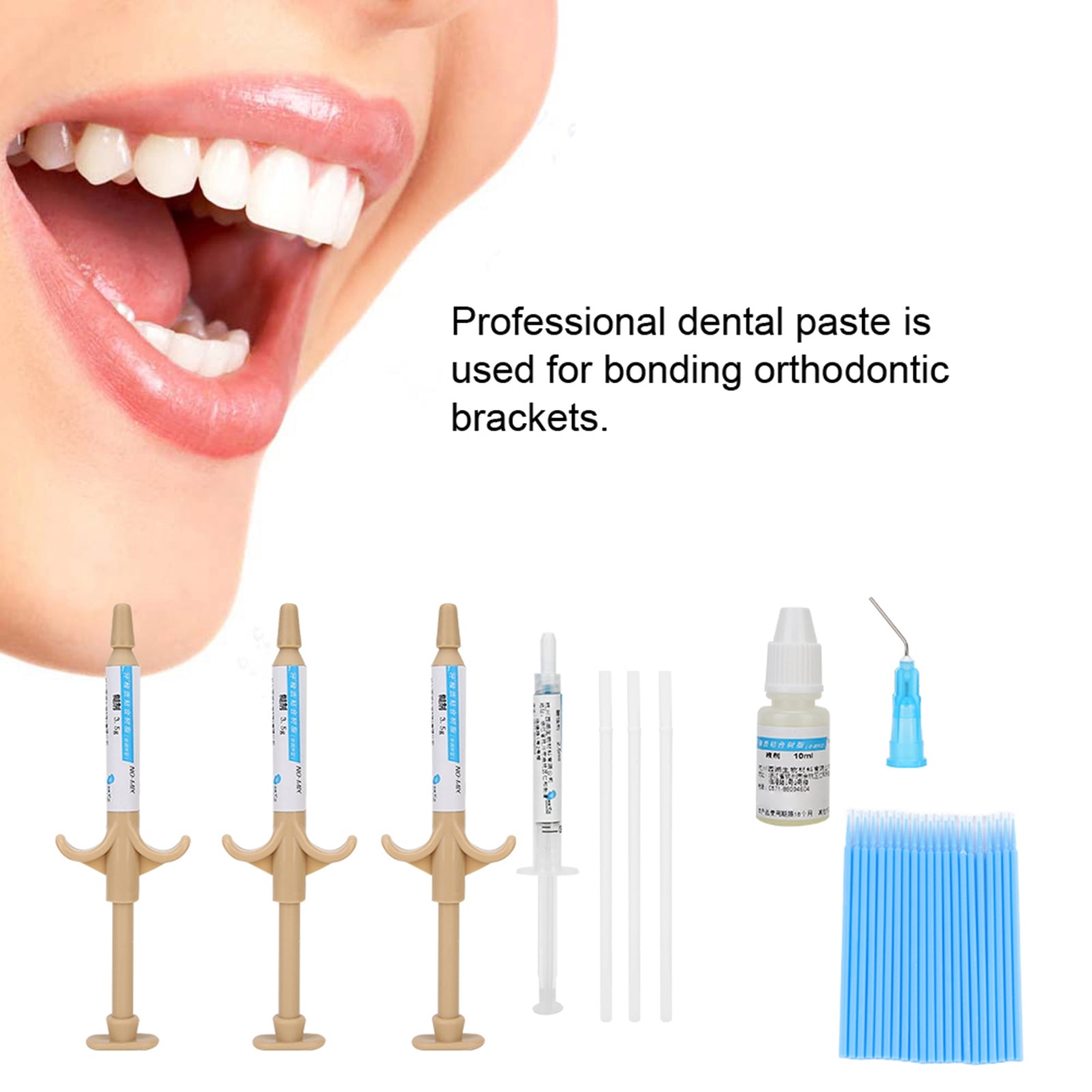 Colle Orthodontique Supports Accolades Colle Collage Auto-Durcissant Adhésif Pâte Kit