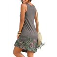 thumbnail image 2 of BJYX Sundress Femmes Casual Robe d'Été Cou Sans Manches Plissé Imprimé Beachwear Tank Sundresses Swing Robe, 2 of 5