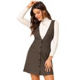 thumbnail image 1 of INSPIRE CHIC Women's Overall Suspender Check Houndstooth Pinafore Dress, 1 of 6
