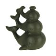 thumbnail image 1 of Rust Brown Cast Iron Triple Stacked Whale Figurine, 1 of 5
