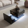 thumbnail image 4 of Table Basse - Cadre Piano Noir, Dessus en Verre, Éclairage Intelligent, 4 of 5