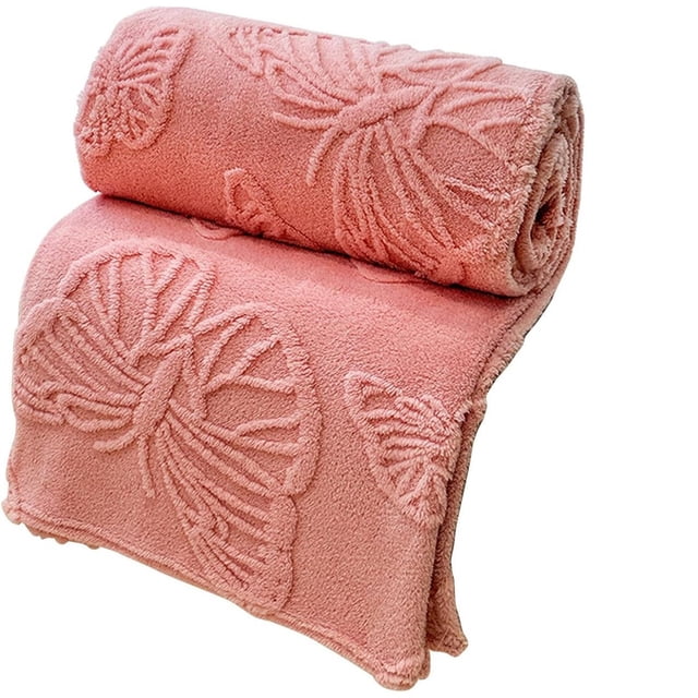 VogueV Reversible Fleece Throw Blanket - Soft Multi-Color Bed/Couch Cover Pink