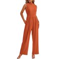 thumbnail image 1 of YTDSCS Womens Sleeveless Jumpsuits Summer One Piece Wide-Leg Pants Women's Solid Color Rompers with Pocket S-2XL, 1 of 7