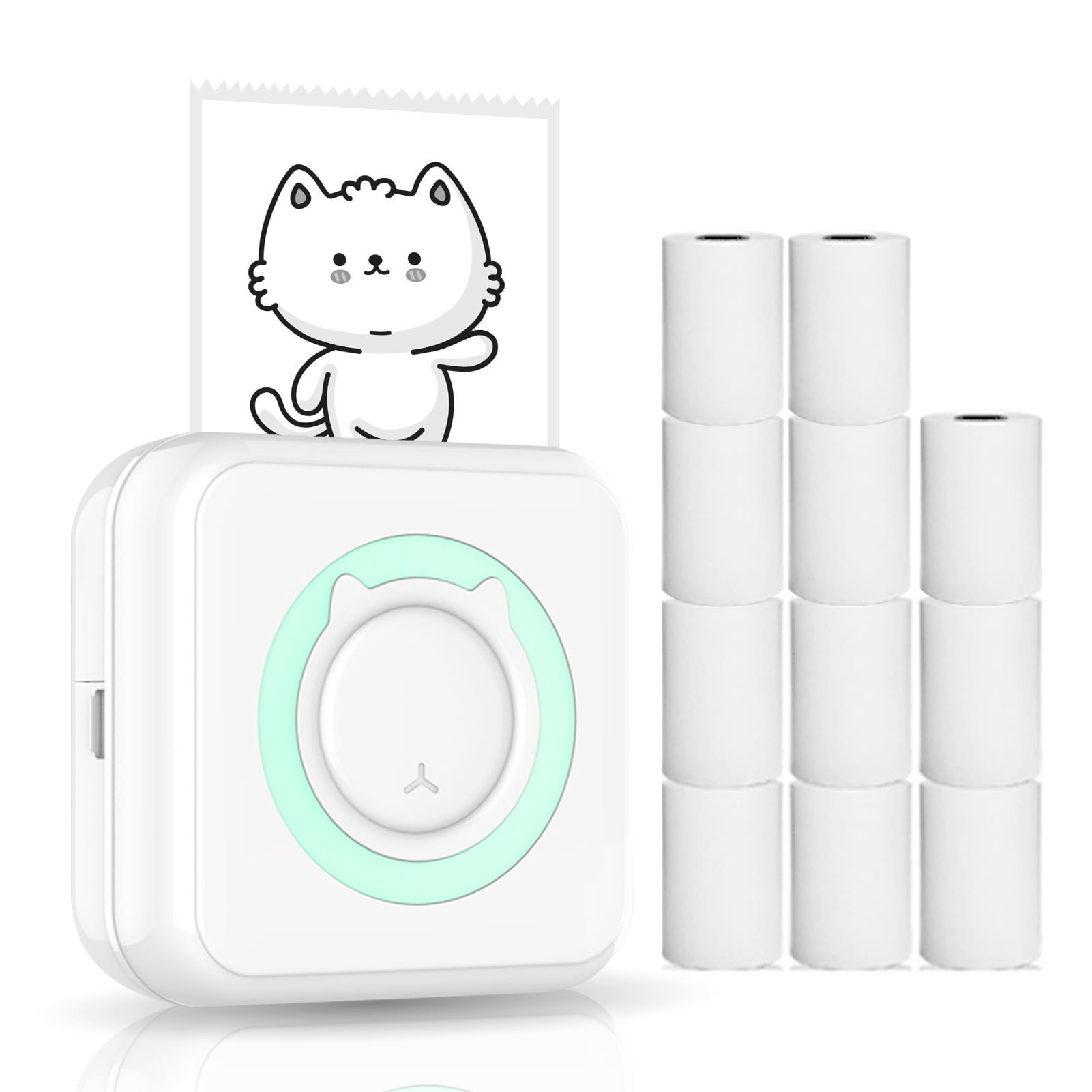 Printer,11 Paper Rolls 57mm Compatible With Support Bt With Paper Rolls 57mm With Ios Android All-in-one Rolls 57mm Compatible Printer Portable Printer Bt With 11 With 11 Paper With I0s Android