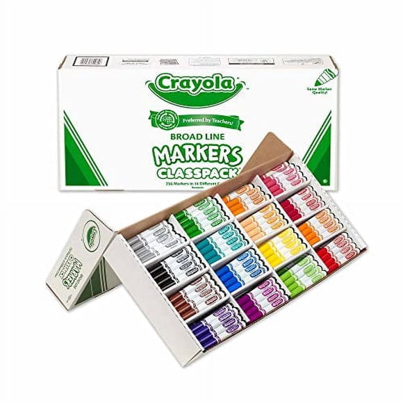 Crayola Broad Line Markers, Bulk School Supplies For Teachers, Kids Markers For School, 256 Count