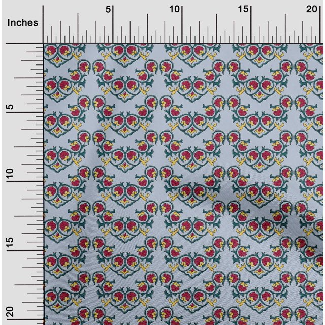 oneOone Viscose Chiffon Fabric Floral Block Print Sewing Fabric BTY 42 Inch Wide