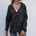 thumbnail image 4 of Wuffmeow Women Hooded Jacket Two Side Wear Drawstring Cartoon Print Outwear Female Loose Coat Windbreaker, 4 of 7