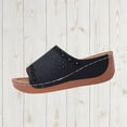 thumbnail image 4 of Womens Low Wedge Sandals Comfortable Dressy Arch Support Slides Orthopedic Sandals Slip On Summer Shoes, 4 of 9