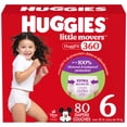 thumbnail image 1 of Huggies Little Movers HuggFit 360° Baby Diapers with 360° Waistband, Size 3-7,Count 136-70, 1 of 8
