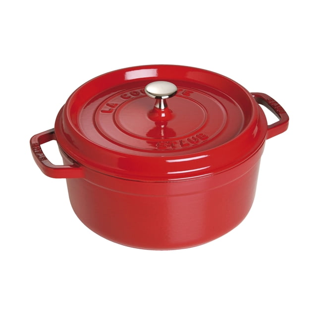 STAUB La Cocotte 5.25 L Cast Iron Round Cocotte, Cherry