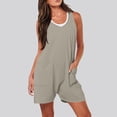 thumbnail image 1 of Gspmoly Shorts de Course pour Femmes, Combinaison-Short d'Été pour Femmes avec Poches et Bretelles, Pantalon à Bretelles, Shorts de Randonnée pour Femmes, Aubaines Prime, Gris m, 1 of 7