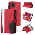 thumbnail image 1 of Compatible avec Étui Portefeuille iPhone 11 avec Fentes pour Cartes, Cuir PU, Fermeture Éclair, Étui Folio à Rabat, 1 of 5