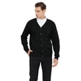 thumbnail image 2 of TOPTIE Cardigan pour Homme Coupe Décontractée Col en V Coton-Noir-P, 2 of 8