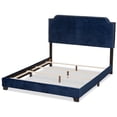 thumbnail image 4 of Baxton Studio Candace Lit Rembourré en Velours à Clous Décoratifs King, Bleu Marine, 4 of 8