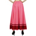 thumbnail image 3 of Bimba Women's Long Maxi Skirt With Contrast Border Boho Skirt With Elastic Waist, 3 of 8