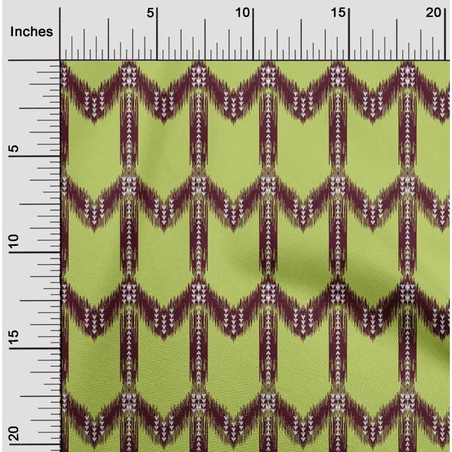 oneOone Cotton Silk Fabric Chevron Ikat Printed Craft Fabric BTY 42 Inch Wide