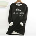 thumbnail image 1 of Sweat-Shirt d'Hiver en Peluche Chaud Doublé en Sherpa pour Femmes Col Rond Pull Tunique - Je Suis Encore Froid - Sweat-Shirts Mignons pour Adolescentes Grande Taille, 1 of 3