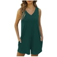 thumbnail image 2 of LOVZFMLL Combishort à Bretelles d'Été pour Femmes avec Poches, Pantalon à Bretelles Vert TTG pour Femmes, 2 of 7