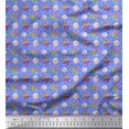 thumbnail image 1 of Soimoi Blue Modal Satin Fabric Circle Art Geometric Print Fabric by Yard 42 Inch Wide, 1 of 5
