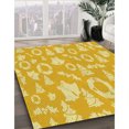 thumbnail image 3 of Ahgly Company Tapis d'Intérieur Lavables en Machine Rectangle Transitionnel Jaune Vif, 2' x 5', 3 of 7