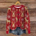 thumbnail image 2 of Wiyuqeen Women's Christmas Knit Cardigans Crewneck Button Down Ribbed Cardigans Long Sleeve Xmas Reindeer Print Jacket Coats, 2 of 5