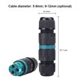thumbnail image 2 of IP68 Waterproof Junction Box Quick Connection Outdoor Electrical Cable Connector External Cord Boxes 3-pin for φ9-12mm Cable, 2 of 11