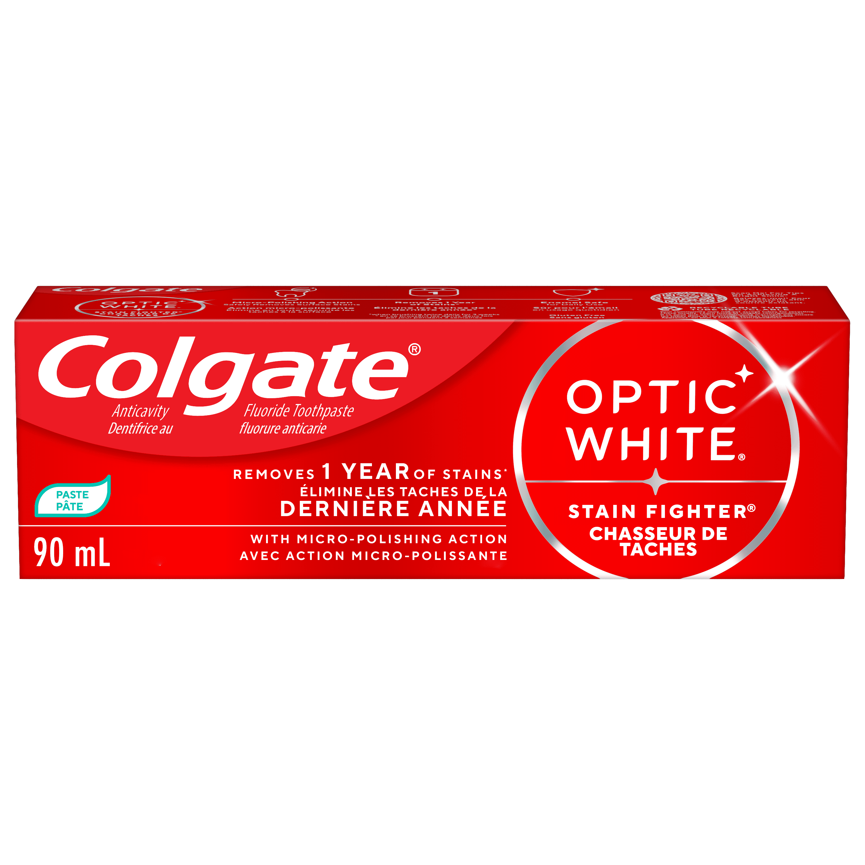 Dentifrice blanchissant Colgate Optic White Stain Fighter Menthe pure, 90 ml