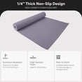 thumbnail image 2 of Fitvids 1/4-Inch High Density Thick Non Slip Workout Yoga Mat with Carry Strap, Grey, 2 of 11
