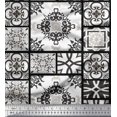 thumbnail image 1 of Soimoi Georgette Viscose Fabric Check & Damask Patchwork Print Fabric by The Yard 42 Inch Wide, 1 of 3