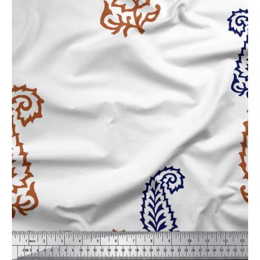Soimoi Rayon Fabric Paisley Block Print Fabric by The Yard 56 Inch Wide