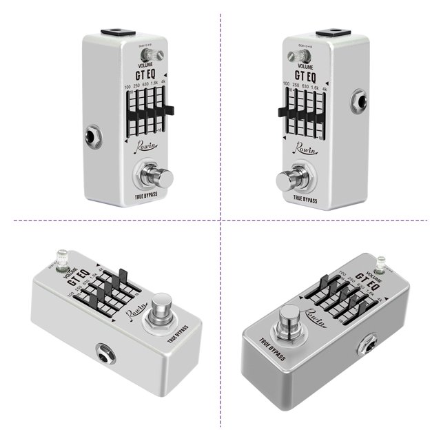 Rowin Audio effect machine,100hz 250hz 630hz Bypass 1/4 Inch 250hz 630hz 1.6khz Pedal Equalizer 100hz Shell Pedal Overload Pedal Overload Delay Overload Delay Reverberation Mono Metal Shell Eq Pedal