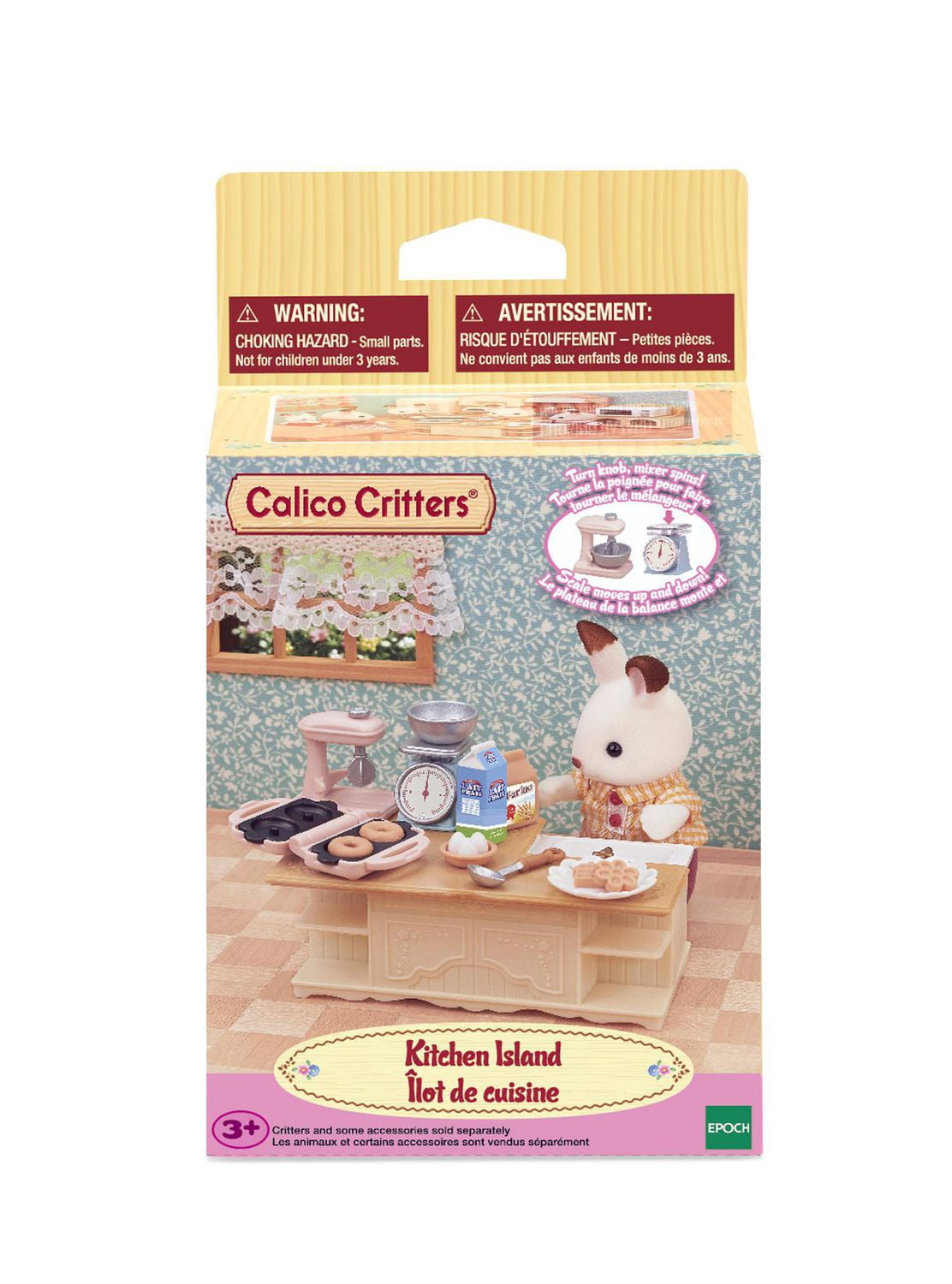 Calico Critters Kitchen Island, Dollhouse Furniture and Accessories with "Working" Features