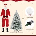 thumbnail image 4 of Costway 4.5 FT Pre-Lit Snow Flocked Christmas Tree Hinged Xmas Tree with 8 Modes 160 Lights, 4 of 10