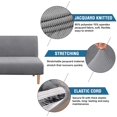 thumbnail image 2 of Armless Futon Cover Stretch Sofa Bed Slipcover Protector Elastic Feature Rich Textured High Spandex Small Checks Jacquard Fabric Futon Cover, Machine Washable, 2 of 7