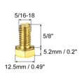 thumbnail image 2 of Unique Bargains Brass Hex Bolts, 5/16-18x5/8' 1 Pack Fully Thread Grade 4.8 Machine Screws, 2 of 4