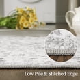 thumbnail image 3 of YUSAZENS 4x6 Vintage Floral Distressed Print Traditional Washable Non Shedding Foldable Thin Accent Area Rug Gray, 3 of 7