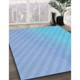 thumbnail image 3 of Ahgly Tapis d'Intérieur Lavable en Machine Carré Transitionnel Bleu Iceberg, 8 Pieds Carré, 3 of 7