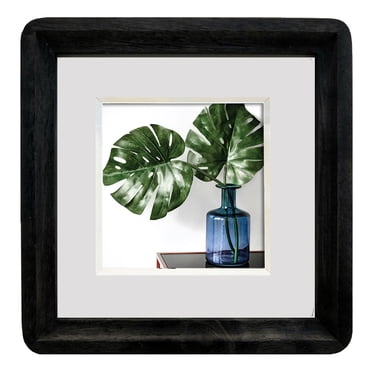 Unbranded Cadre photo 6x6po. en bois à bords arrondis noir, cadre décoratif en bois pour table et mur