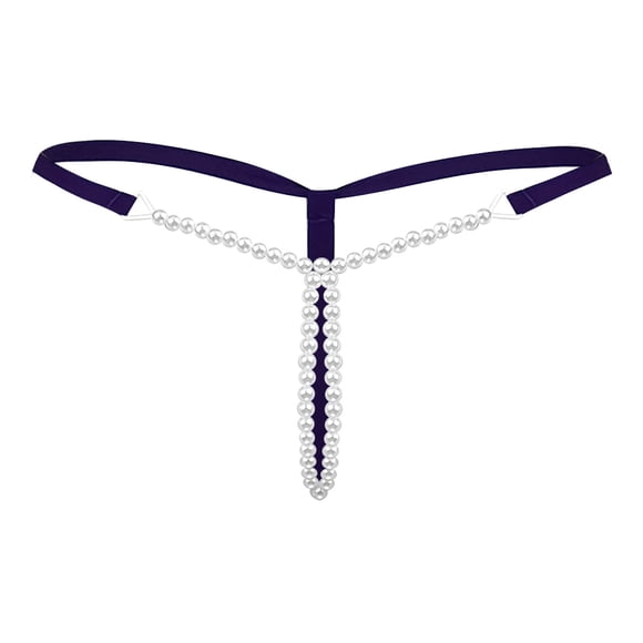 Women's Panties — Elegant Pearl G String and Thong Underwear for Women Low Rise Solid Design with Delicate Details