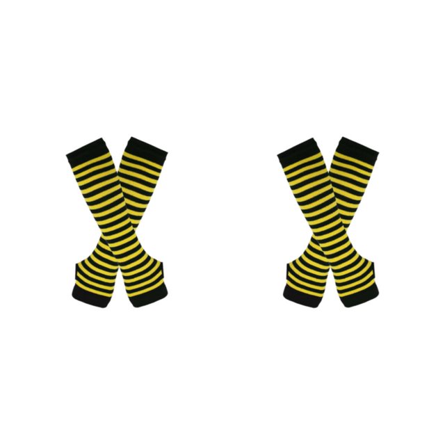 Maytalsory Bas Longs Épais et Confortables en Polyester Faciles à Assortir Jaune et Noir 2Set