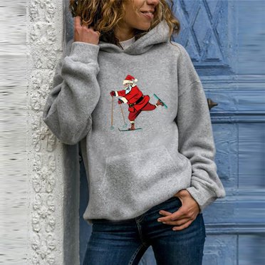 EGNMCR Chandails Sans Capuchon pour Femmes, Chandail pour Femmes, Chemises à Manches Longues pour Femmes Chandails à Capuchon Décontractés de Noël pour Femmes Hauts Chandail Imprimé pour Dames Blouse T-Shirt Blouse pour Femmes