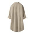 thumbnail image 4 of Weiqiqre Womens Spring Tops Oversized Linen Shirts Blouses Tops Long Sleeve High Low Button Up Shirts, 4 of 4