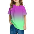 thumbnail image 1 of Bocqde Summer Cool Casual Shirts For Kids Short Sleeve Gradient Color Round Neck Top,3-14 Years, 1 of 4