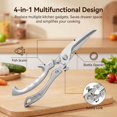 thumbnail image 3 of Multifunctional Heavy Duty Kitchen Shears, Stainless Steel Kitchen Scissors, Meat, Bone, Fish, All Purpose Kitchen Scissors for Food with Fish Scaler, Bottle Opener and Safety Lock (2PC), 3 of 8
