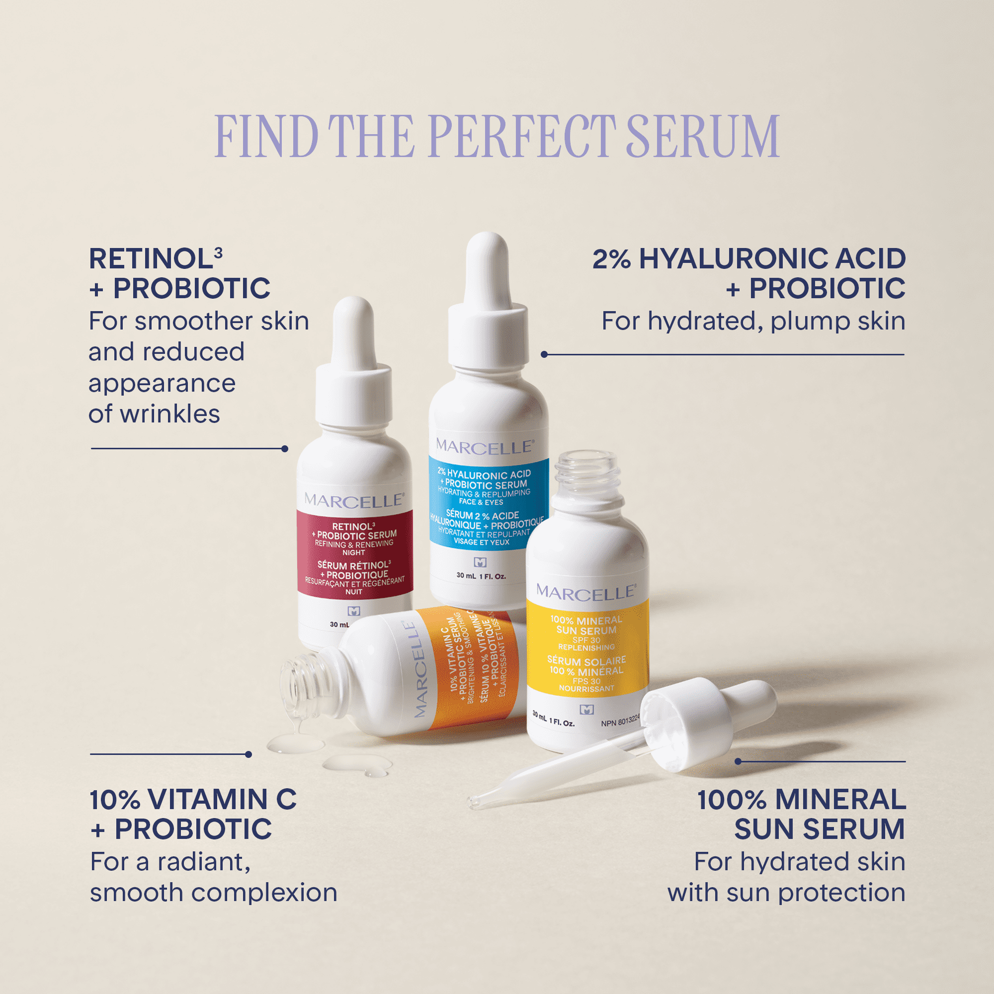 Marcelle Sérum 10 % vitamine C + probiotique, 30 ml