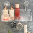 thumbnail image 2 of Bdday Bathroom Storage Bins Powerful Suction Cup Bathroom Shelf Wall Mounted Organizer Rack Plastic Storage Basket Convenient Makeup Tool Stand Easy Installation Suction Rack Bathroom Essentials, 2 of 6
